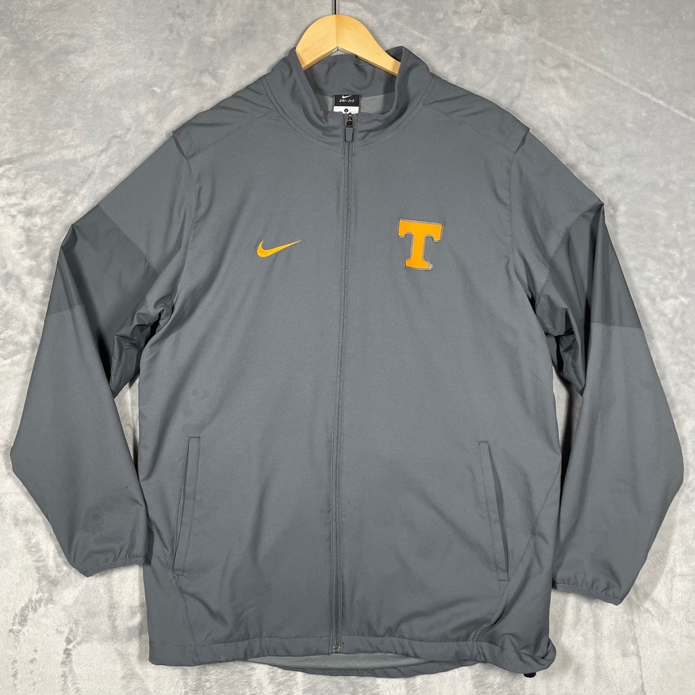 Nike Tennessee Volunteers Dri-FIT Full Zip Jacket Grey Orange Mens Large